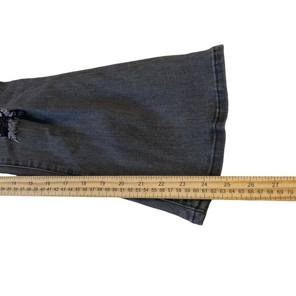 Kendall & Kylie Womens Jeans Size 9/10 Black Kouture High Rise Crop Flare Denim - Picture 14 of 15
